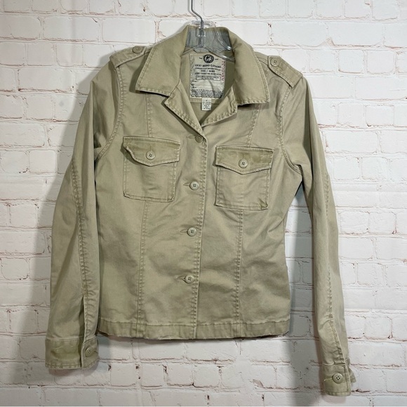 Lucky Brand Military Style Jacket Women's Small Khaki Standard Issue Uniform - Picture 1 of 9